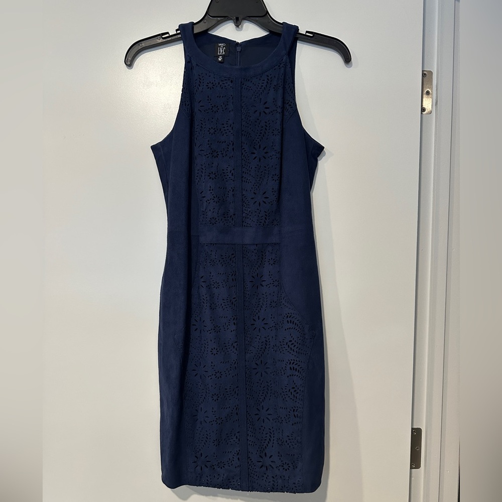 INC navy laser cut dress